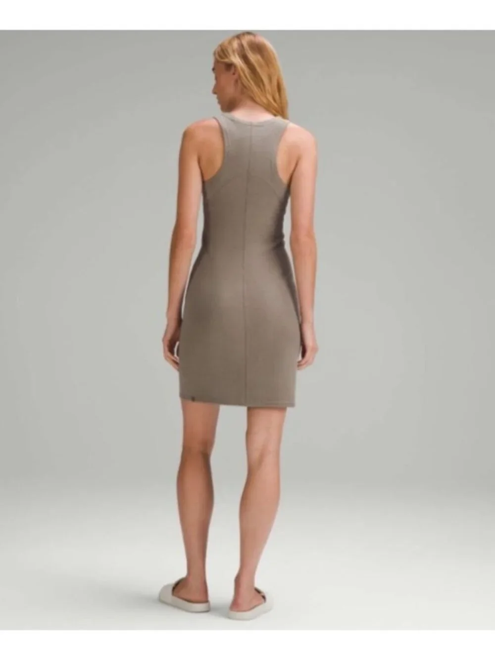 Lululemon Ribbed Softstreme Slim-Fit Tank Mini Dress Nomad Racerback Stretchy 4